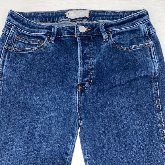 Free People Medium Rise Button Fly Medium Wash Skinny Jeans Size 27 - Picture 6 of 14
